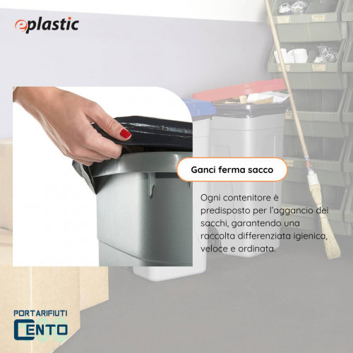 Set 2 bidoni 100 litri per raccolta...