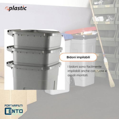 Set 2 bidoni 100 litri per raccolta...