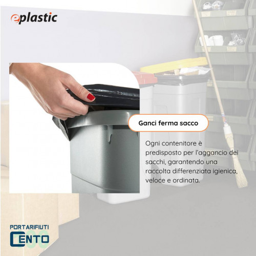 Set 2 bidoni 100 litri per raccolta...