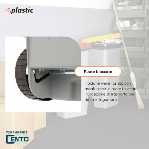 Set 2 bidoni 100 litri per raccolta...