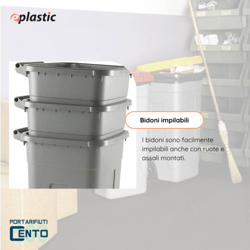 Set 2 bidoni 100 litri per raccolta...