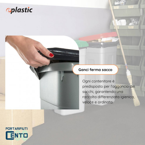 Set 2 bidoni 100 litri per raccolta...