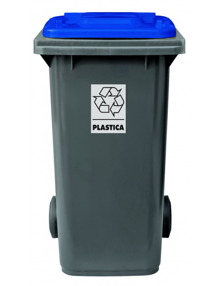 Bidone carrellato bicolor 120 litri per raccolta differenziata