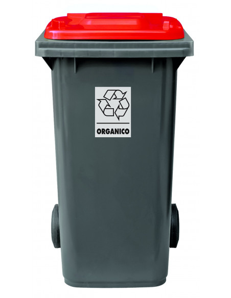 Bidone carrellato bicolor 120 litri per raccolta differenziata