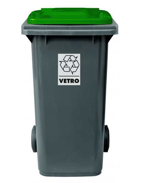 Bidone carrellato bicolor 120 litri per raccolta differenziata