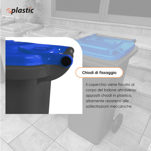 Bidone carrellato bicolor 120 litri per...