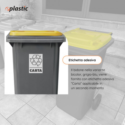 Bidone carrellato bicolor 120 litri per...