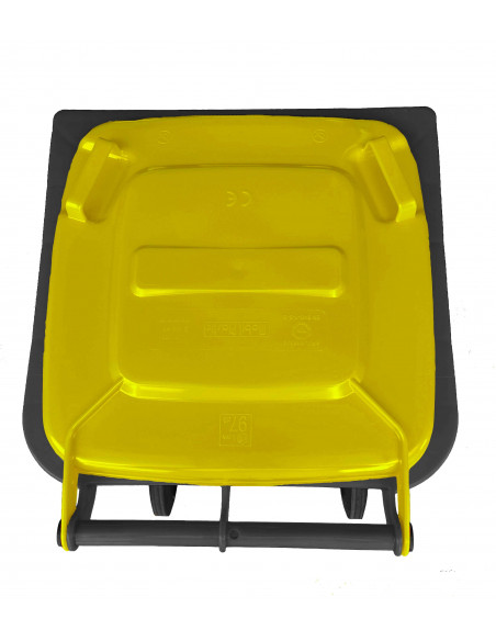 Bidone carrellato bicolor 120 litri per raccolta differenziata