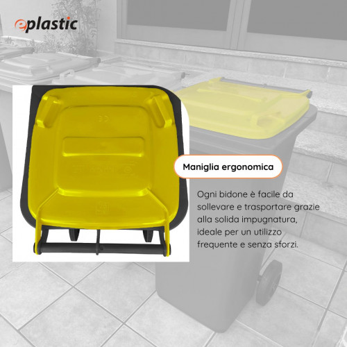 Bidone carrellato bicolor 120 litri per...