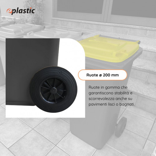 Bidone carrellato bicolor 120 litri per...