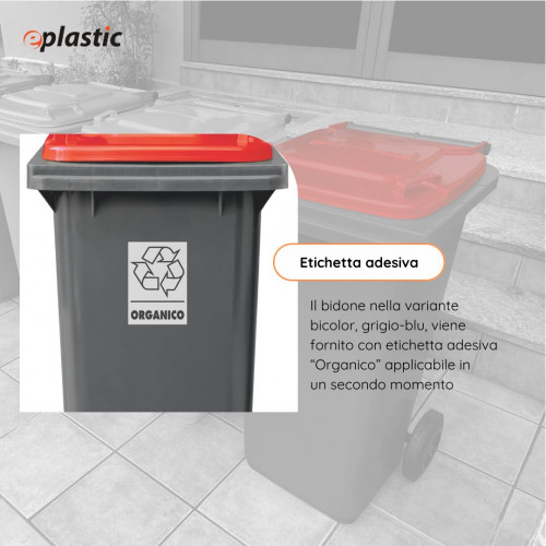 Bidone carrellato bicolor 120 litri per...