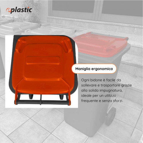 Bidone carrellato bicolor 120 litri per...