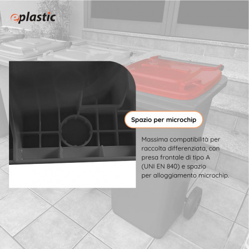 Bidone carrellato bicolor 120 litri per...