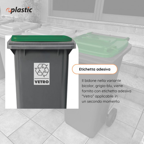 Bidone carrellato bicolor 120 litri per...