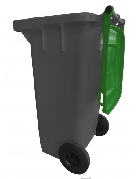 Bidone carrellato bicolor 120 litri per raccolta differenziata