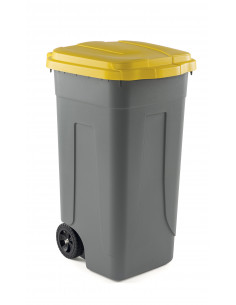 Bidone 100 litri bicolor con ruote per raccolta...