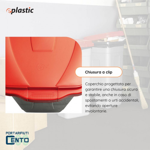 Bidone 100 litri bicolor con ruote per raccolta...