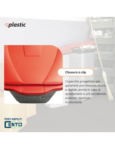 Bidone 100 litri bicolor con ruote per raccolta differenziata