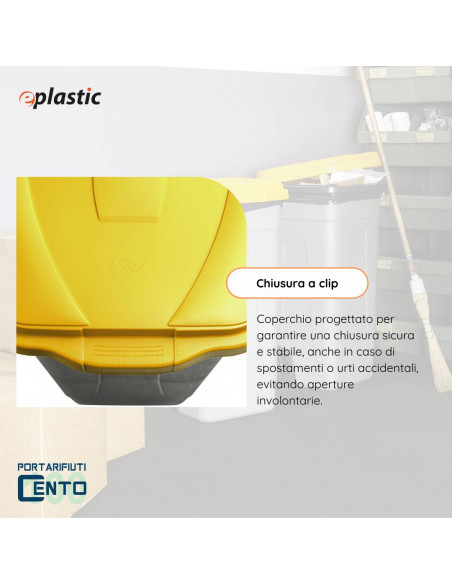 Bidone 100 litri bicolor con ruote per raccolta differenziata