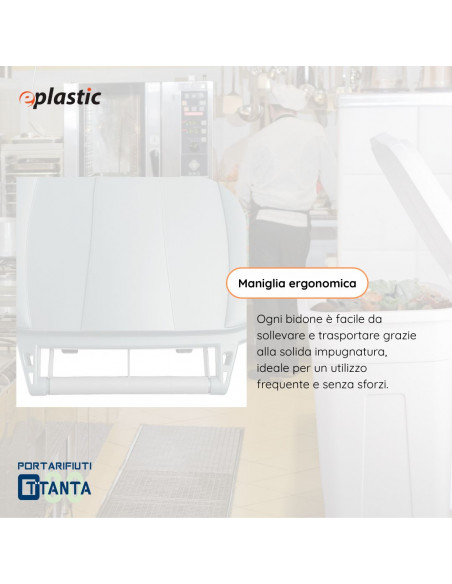 Bidone 80 litri con ruote per raccolta differenziata