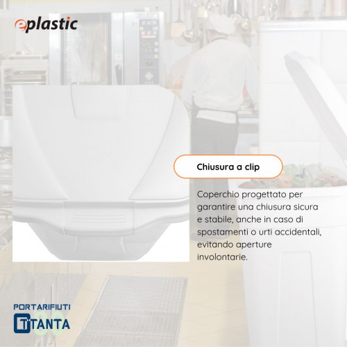 Bidone 80 litri con ruote per raccolta...