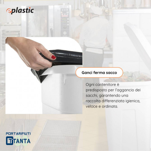 Bidone 80 litri con ruote per raccolta...