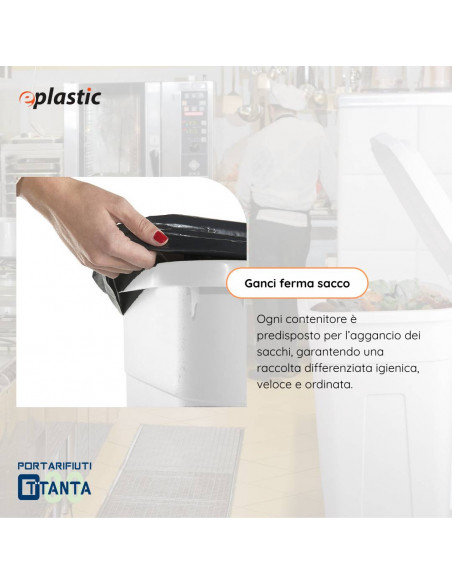 Bidone 80 litri con ruote per raccolta differenziata