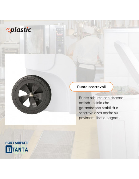 Bidone 80 litri con ruote per raccolta differenziata