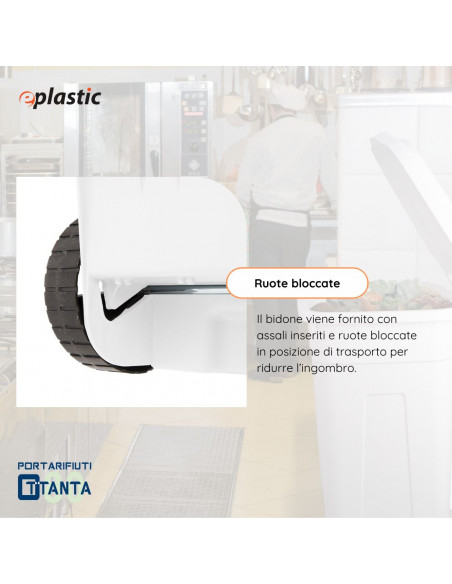 Bidone 80 litri con ruote per raccolta differenziata