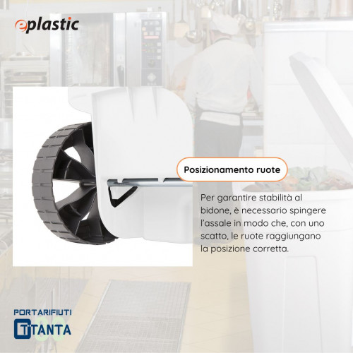 Bidone 80 litri con ruote per raccolta...