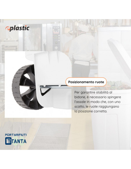 Bidone 80 litri con ruote per raccolta differenziata