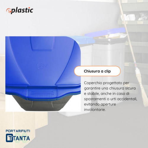 Bidone 80 litri con ruote per raccolta...