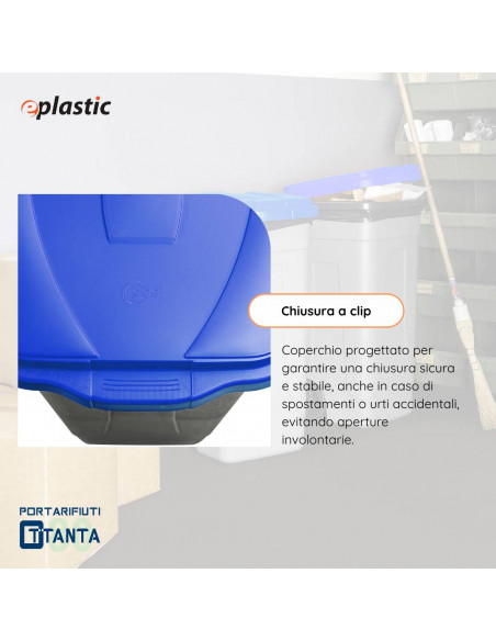 Bidone 80 litri con ruote per raccolta differenziata