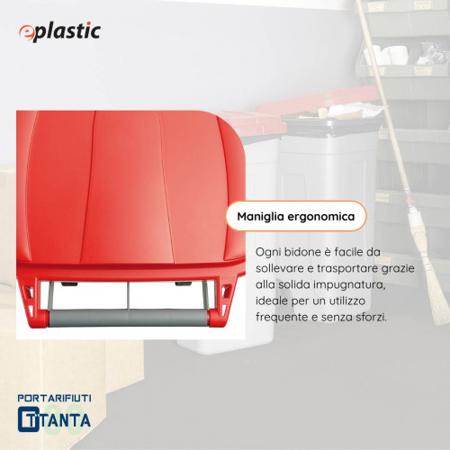 Bidone 80 litri con ruote per raccolta...