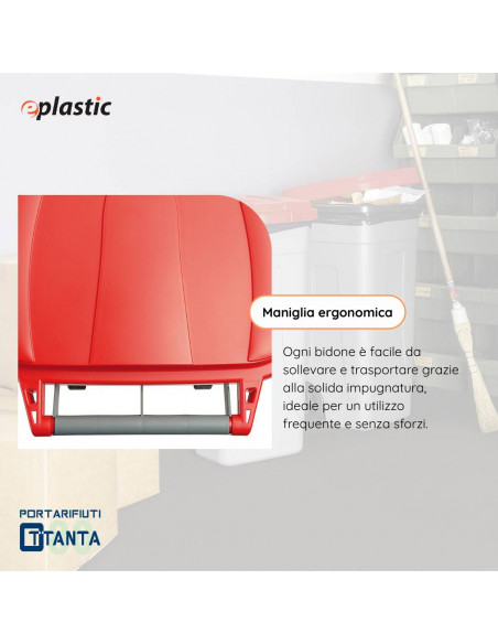 Bidone 80 litri con ruote per raccolta differenziata