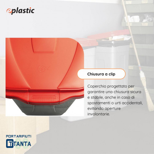 Bidone 80 litri con ruote per raccolta...