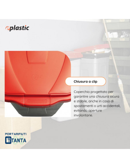 Bidone 80 litri con ruote per raccolta differenziata