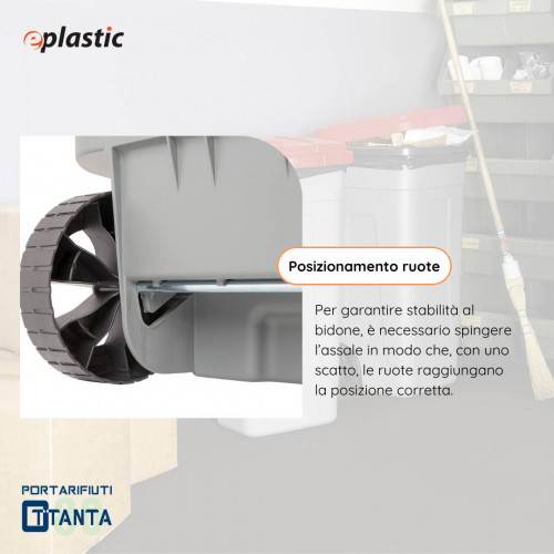 Bidone 80 litri con ruote per raccolta...