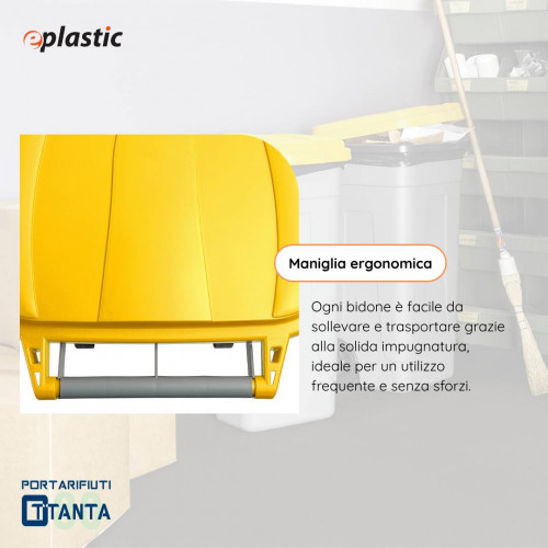 Bidone 80 litri con ruote per raccolta...