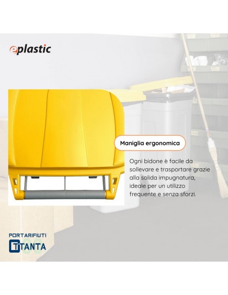 Bidone 80 litri con ruote per raccolta differenziata