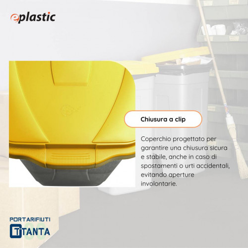 Bidone 80 litri con ruote per raccolta...