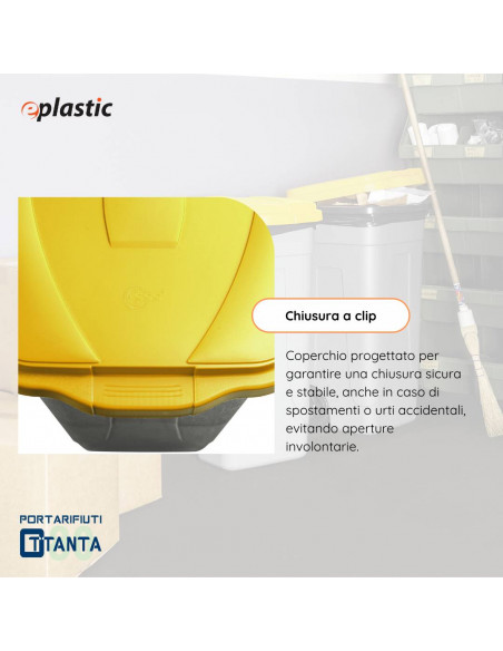 Bidone 80 litri con ruote per raccolta differenziata