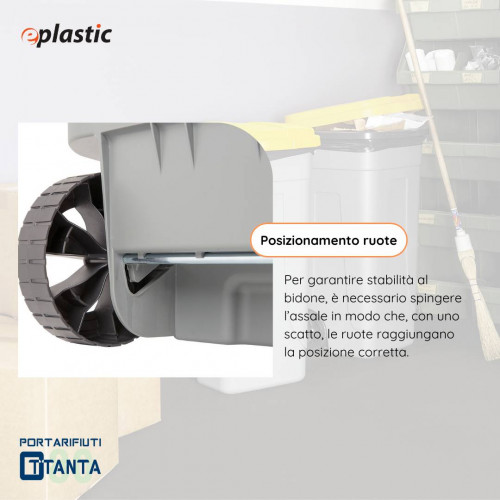 Bidone 80 litri con ruote per raccolta...