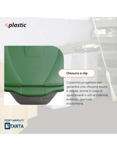 Bidone 80 litri con ruote per raccolta differenziata