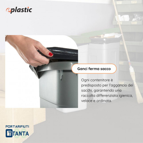 Bidone 80 litri con ruote per raccolta...