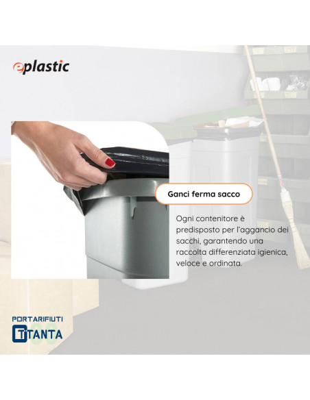 Bidone 80 litri con ruote per raccolta differenziata