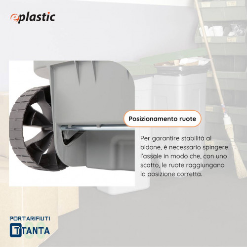 Bidone 80 litri con ruote per raccolta...