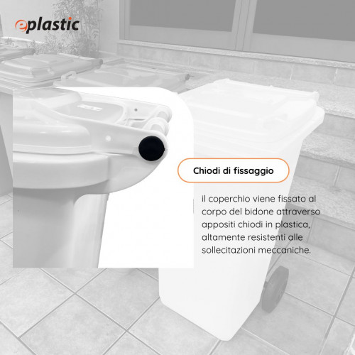 Bidone carrellato monocolore 240 litri per...