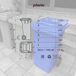 Bidone carrellato monocolore 240 litri per raccolta differenziata