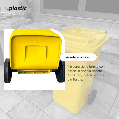 Bidone carrellato monocolore 240 litri per...